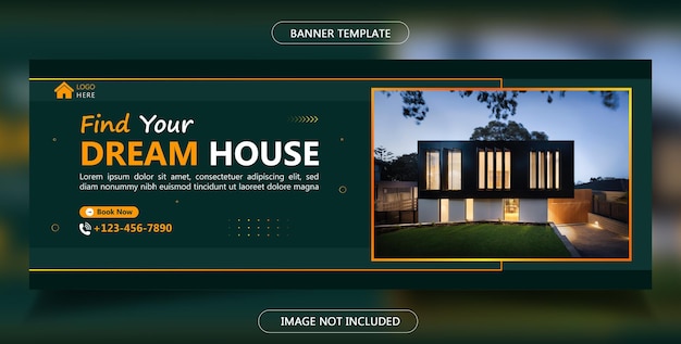 Real estate corporate facebook cover web banner template
