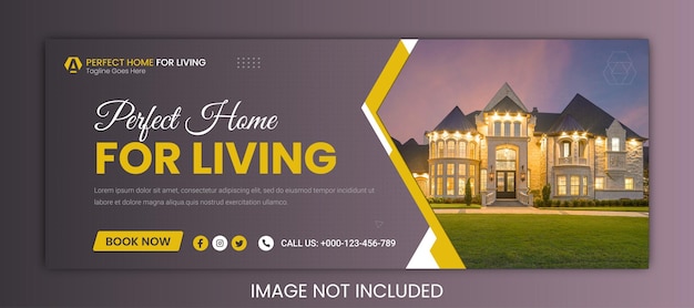 Real estate corporate social media facebook cover template