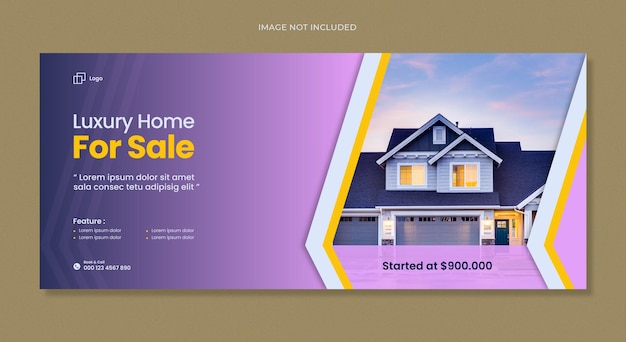 Real estate corporate social media facebook or web banner cover template Premium Vector