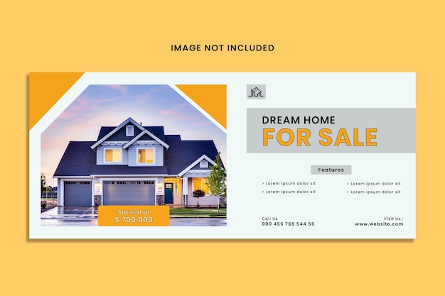 Real estate corporate social media facebook or web banner cover template premium vector