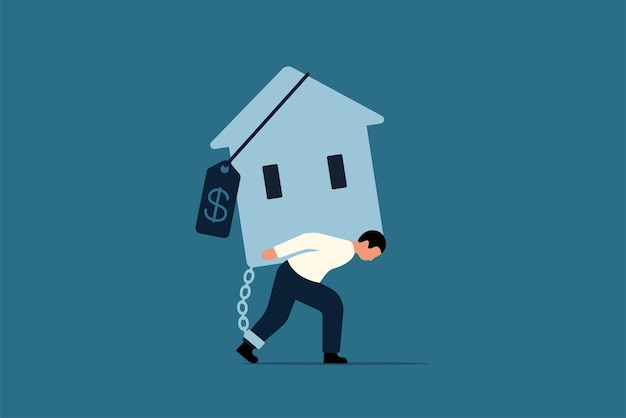 Real Estate Crisis Concept Overpaying in Real Estate and House Mortgages