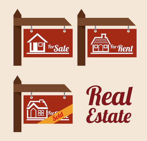 Vector real estate design over background vector illustration