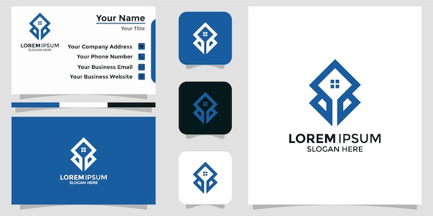 Real estate design logo and branding card