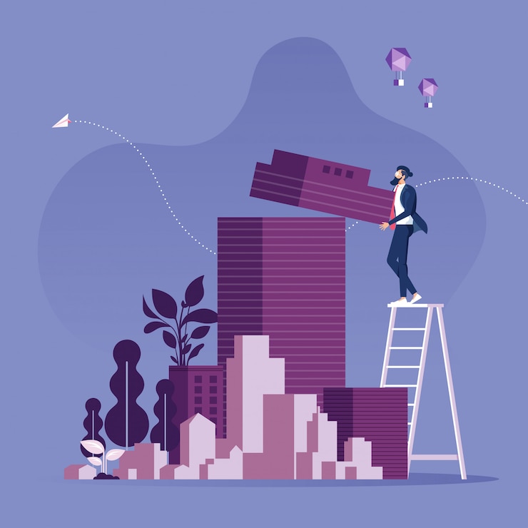Vector real estate developer entrepreneur illustration