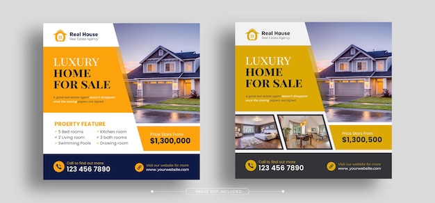 Real estate digital marketing promotion social media post banner template