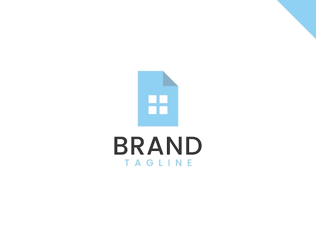 Real estate document logo template Document and home concept