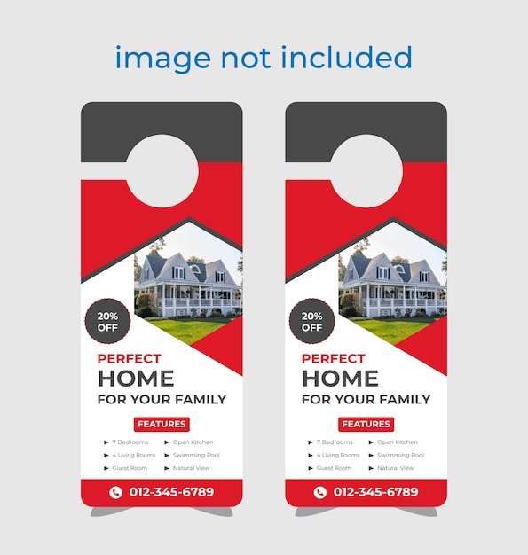 Vector real estate door hanger design template, hotel knob design. vector door hanger