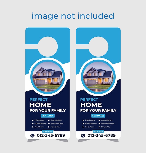 Vector real estate door hanger design template, hotel knob design. vector door hanger