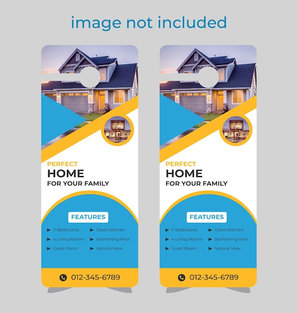 Real estate,  door hanger design template, hotel knob design. vector door hanger.