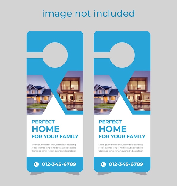 Real estate door hanger design template, hotel knob design. vector door hanger.