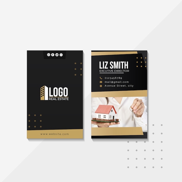 Vector real estate double sided business card