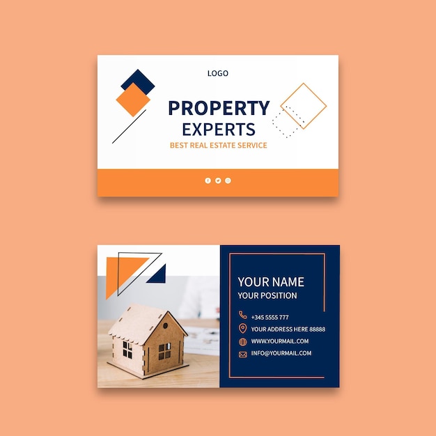 Vector real estate double-sided business card