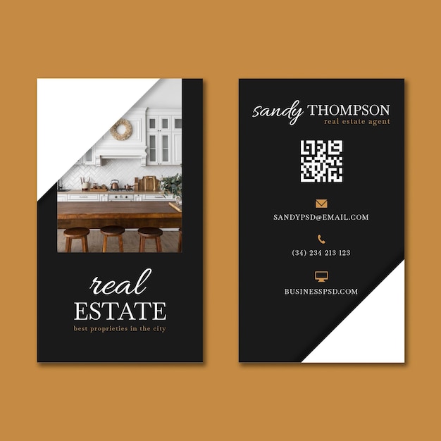 Vector real estate double-sided business card