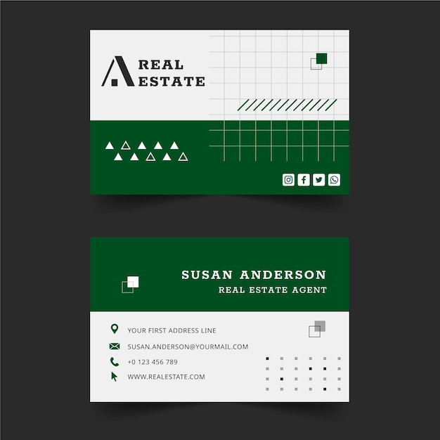 Vector real estate double-sided business card