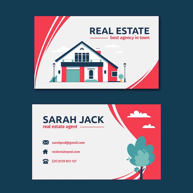 Vector real estate double-sided business card