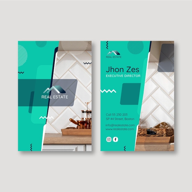 Vector real estate double-sided business card