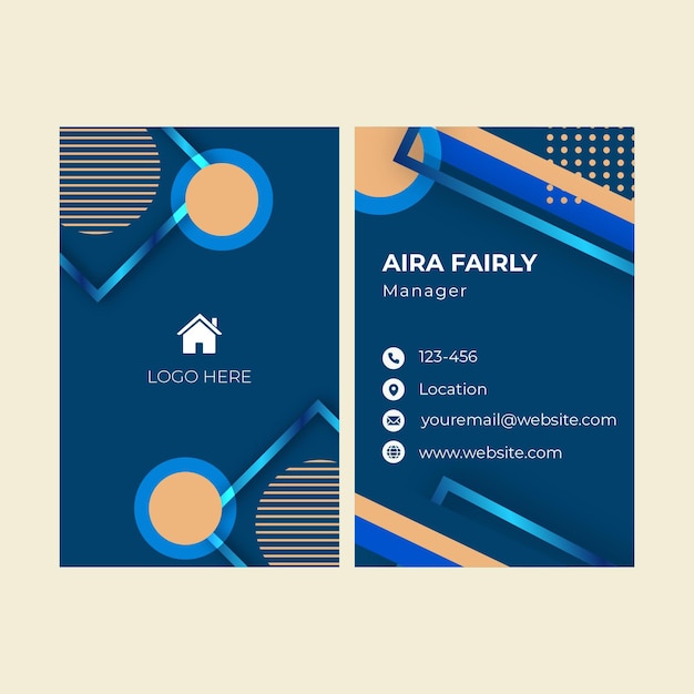 Real estate double-sided businesscard vertical