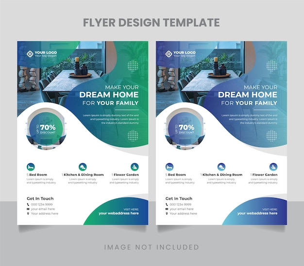 Real estate dream home business flyer template vector design