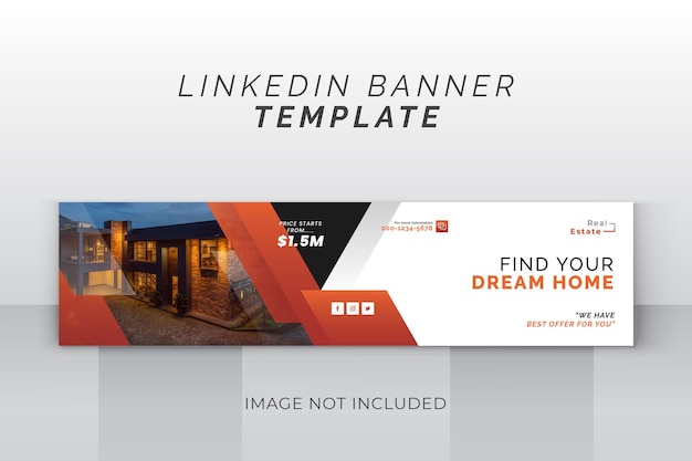 Real estate dream house social media linkedin web banner design