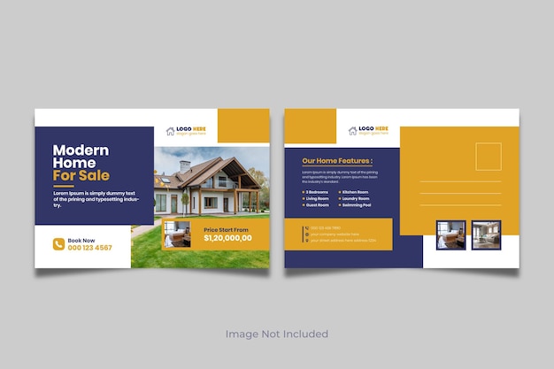 Vector real estate eddm postcard template design