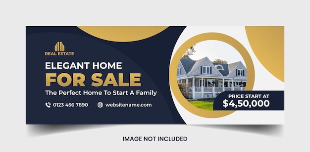 Vector real estate elegant home sale social media cover web banner