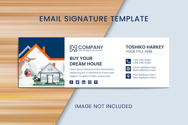 Real estate email signature template or facebook cover design