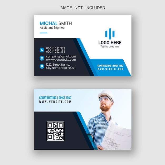 Vector real estate engineer architecture construction plumber handyman business card design template