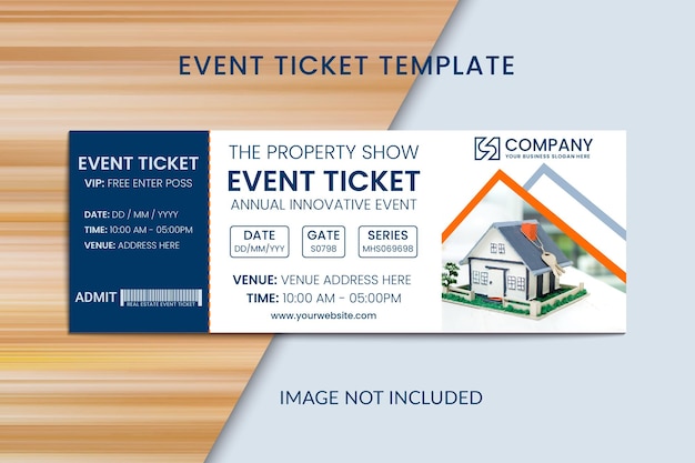 Real estate event ticket template