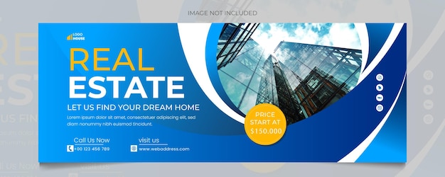 Real estate Facebook cover banner Design template