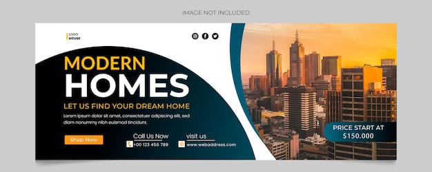 Real estate Facebook cover banner Design template