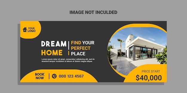 Real estate facebook cover banner template