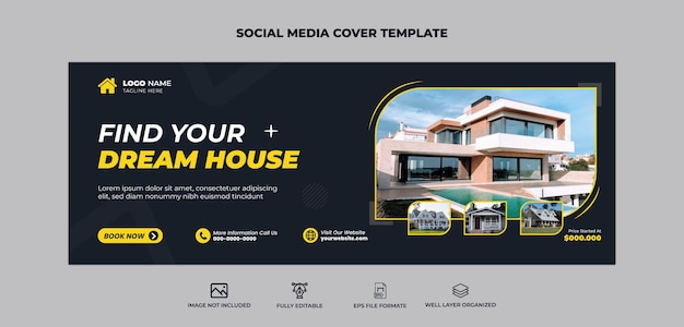 real estate facebook cover and social media cover template