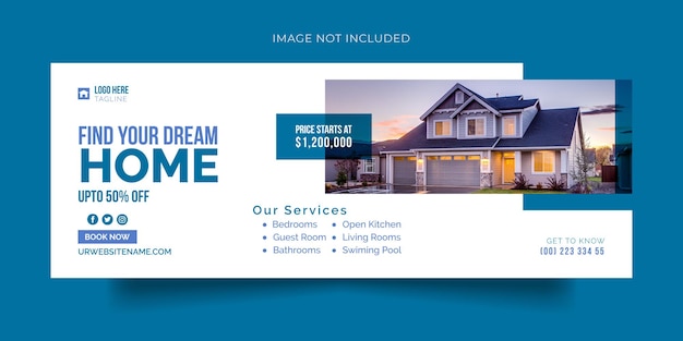 Vector real estate facebook cover social media post and web banner template