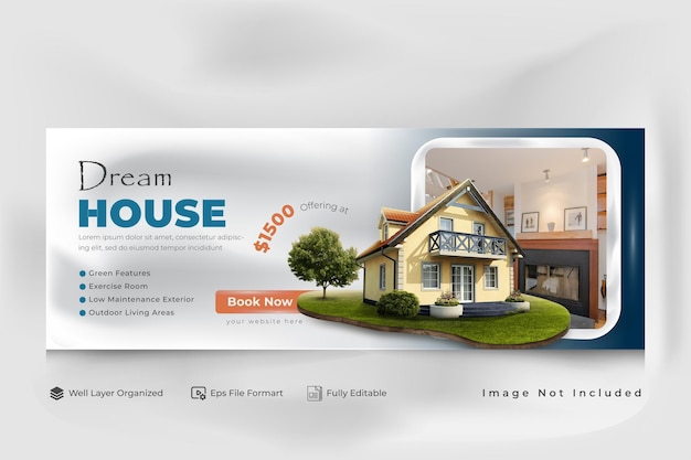 Vector real estate facebook cover and social media web banner