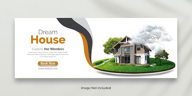 Real Estate Facebook Cover Template or modern house facebook cover design