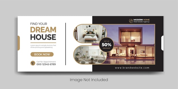 Vector real estate facebook cover template