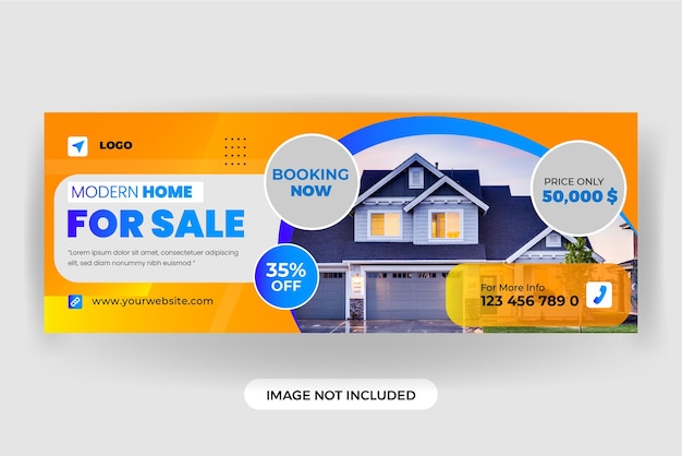 Vector real estate facebook cover or timeline cover web banner design