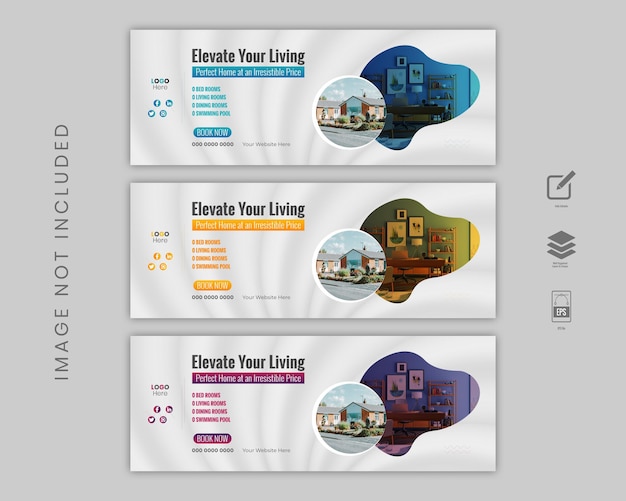 real estate facebook cover web banner template