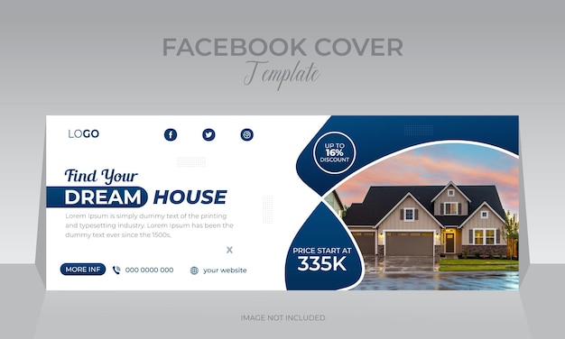 Real estate find dream home property sale social media post template suitable for promotion