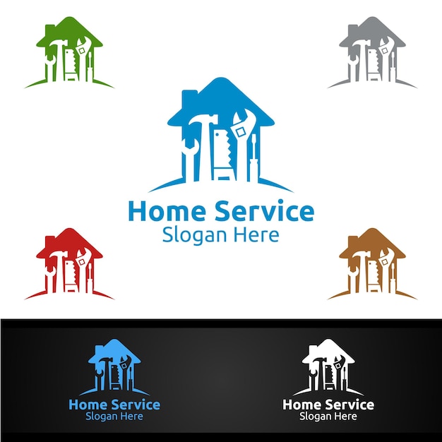 Real Estate and Fix Home Repair Services Logo Design