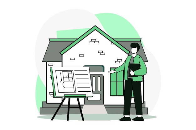 Vector real estate flat illustration design