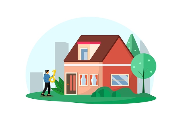 Vector real estate flat illustration design