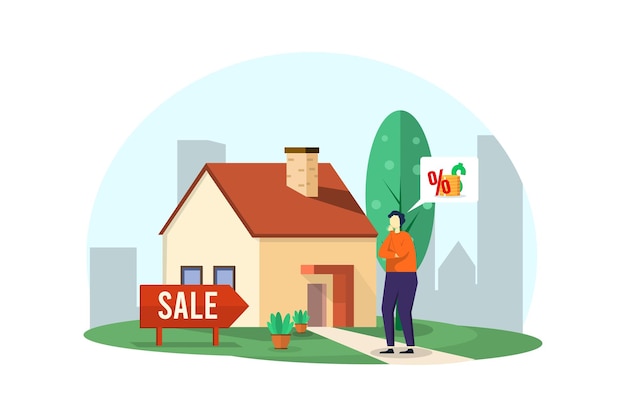 Real Estate Flat Illustration Design