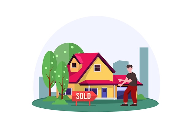 Vector real estate flat illustration design