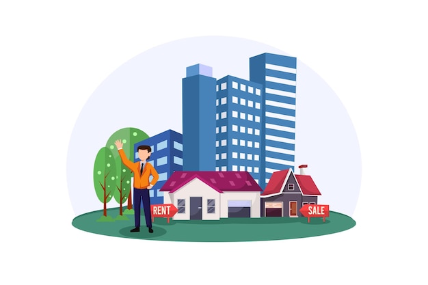 Vector real estate flat illustration design