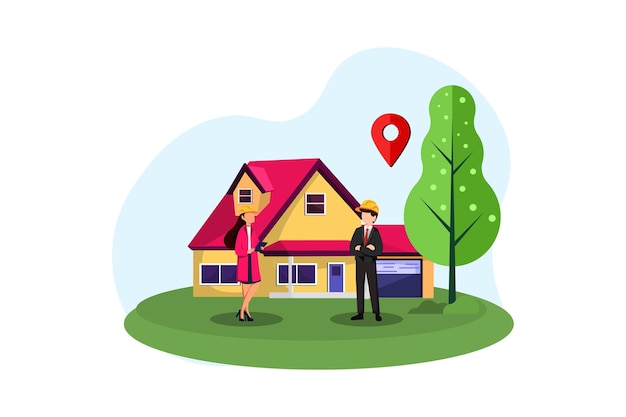 Vector real estate flat illustration design