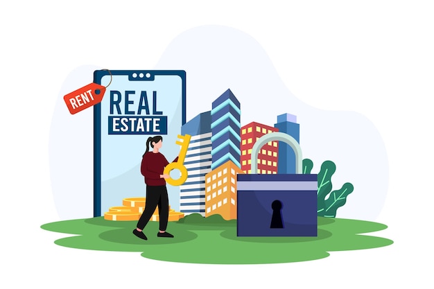 Real estate flat illustration design