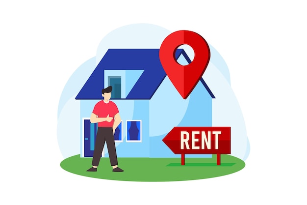 Vector real estate flat illustration design