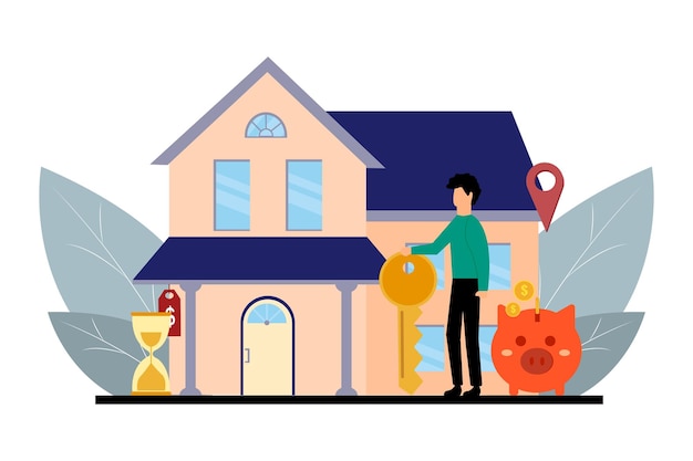 Vector real estate flat illustration design