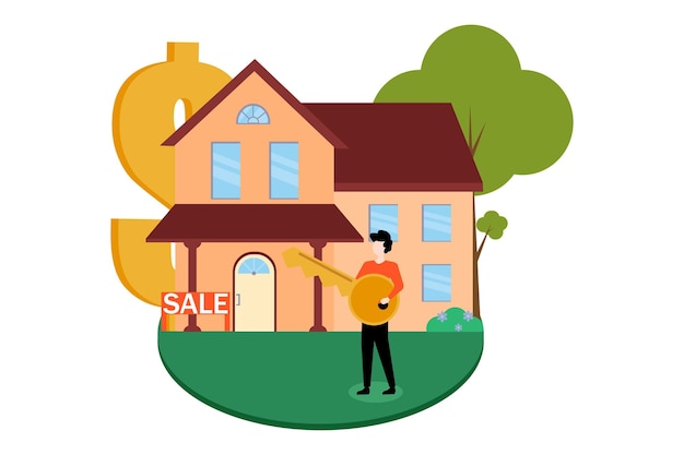 Vector real estate flat illustration design